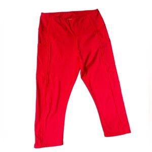 NWOT Zella High Waist Crop Leggings - Red/Hot Pink Size Large